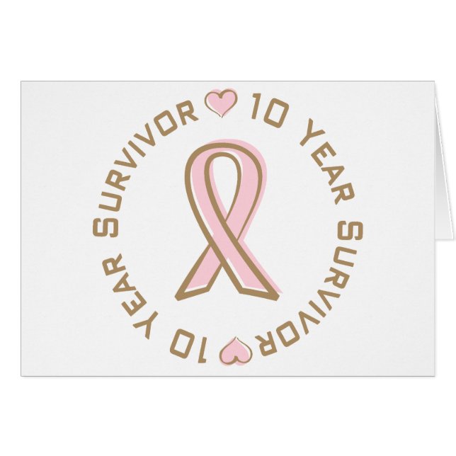 Survivant rose de cancer du sein de ruban 10 ans (Devant horizontal)