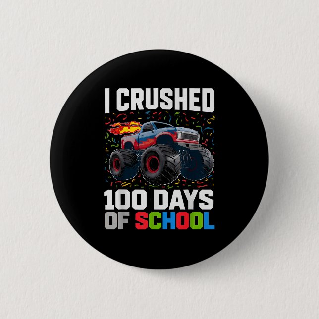 Survived I Crushed 100 Days School Monster 1st Gra Button (Vorderseite)