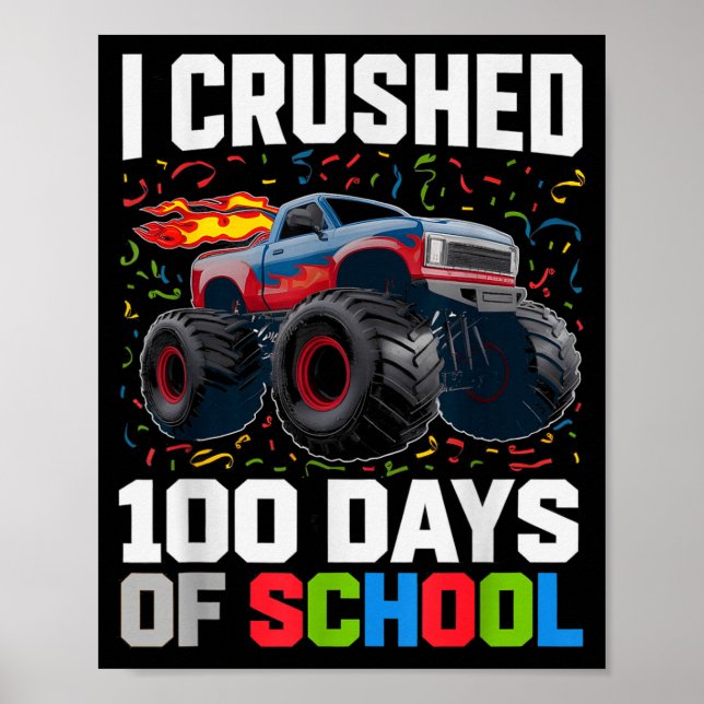 Survived I Crushed 100 Days School Monster 1st Gra Poster (Vorne)