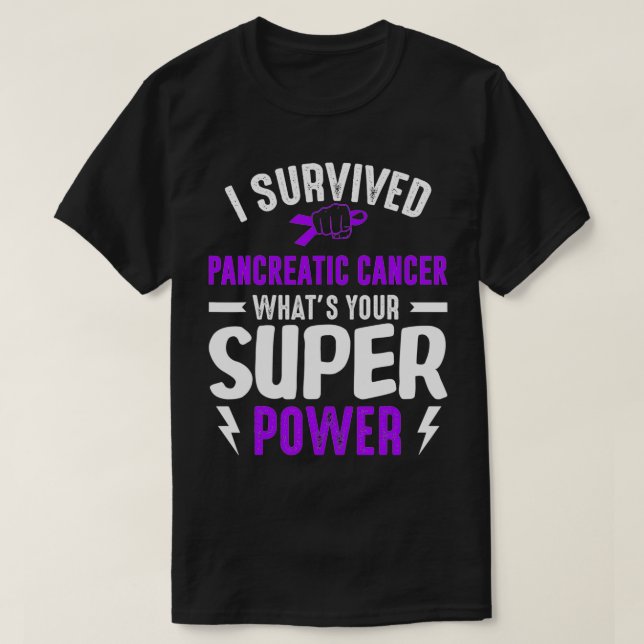 Survived Pancreatic Cancer Awareness Survivor Purp T-Shirt (Design vorne)
