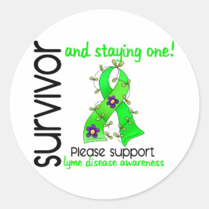 Survivor 9 Lyme-Krankheit Runder Aufkleber