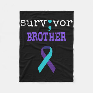 Survivor Brother Semicolon Geschenk Suizidpräventi Fleecedecke