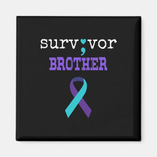 Survivor Brother Semicolon Geschenk Suizidpräventi Magnet