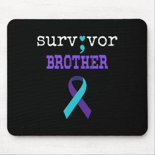 Survivor Brother Semicolon Geschenk Suizidpräventi Mousepad