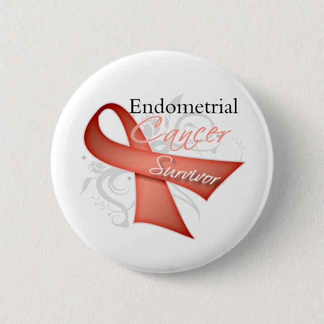 Survivor - Endometriumkarzinom Button (Vorderseite)
