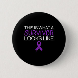Survivor Fighter Lupus Awareness Montag Lila Ribb Button