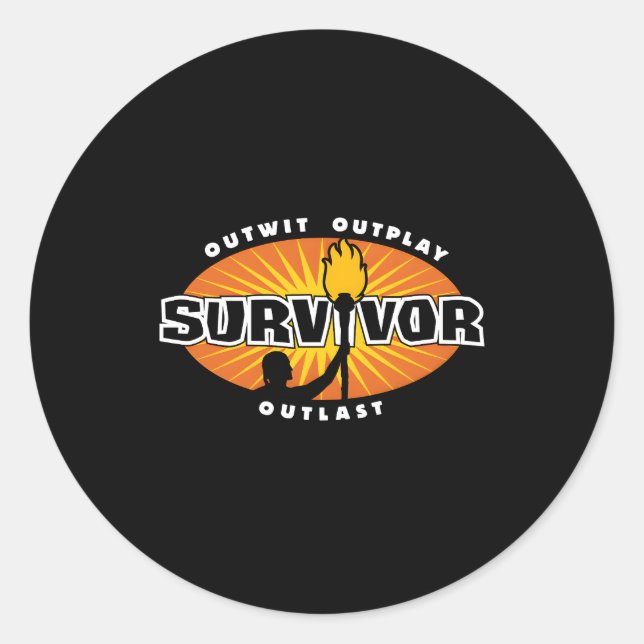 Survivor Gold Burst Runder Aufkleber (Vorderseite)