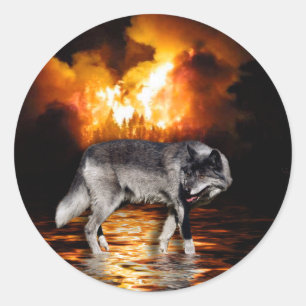 "Survivor" Graue Wolfspenden Runder Aufkleber