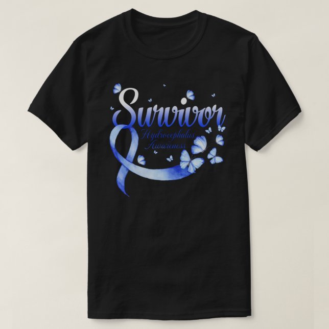 Survivor Hydrocephalus Awareness Butterfly T-Shirt (Design vorne)