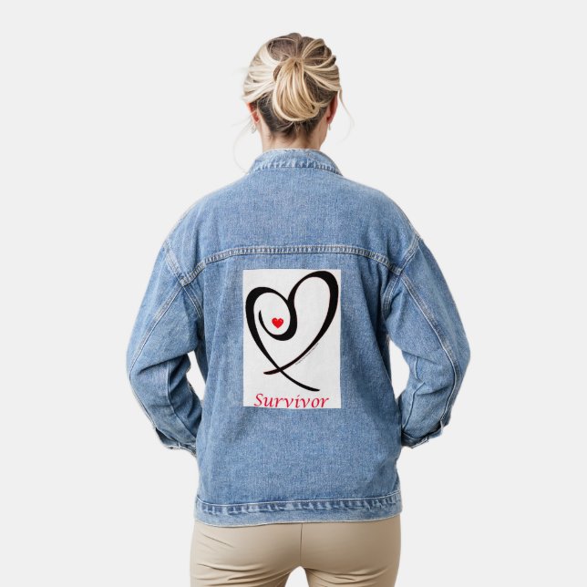 SURVIVOR-Jacke. Bestes BC/Cancer Logo aller Zeiten Jeansjacke (Modell)