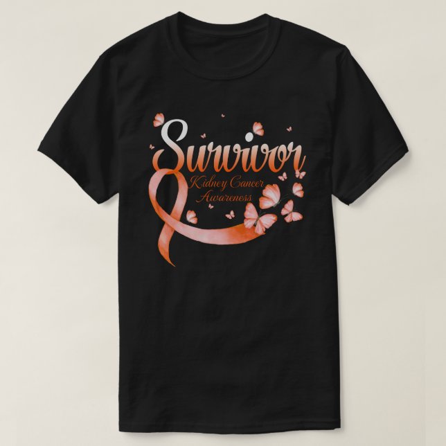 Survivor Kidney Cancer Awareness Butterfly T-Shirt (Design vorne)