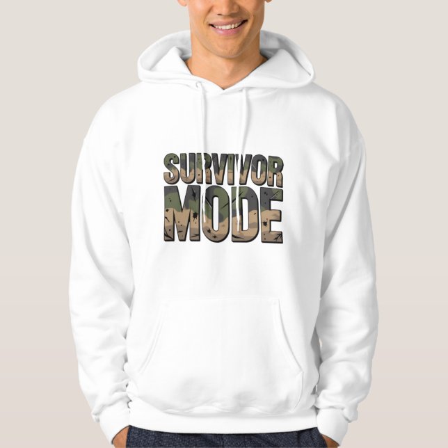 Survivor Mode Männerhoodie – Army-Tarnung Edition Hoodie (Vorderseite)