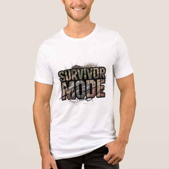 Survivor-Modus Rissige Wand Herren T-Shirt – Kampf Tri-Blend Shirt (Vorderseite)