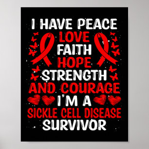 Survivor Peace Hope Liebe Sickle Cell Disease Awar Poster