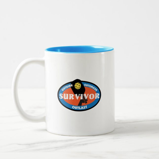 Survivor Pickleball Zweifarbige Tasse (Links)