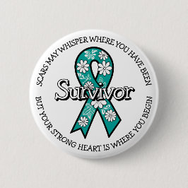 Survivor SA Teal Awareness Ribbon Button