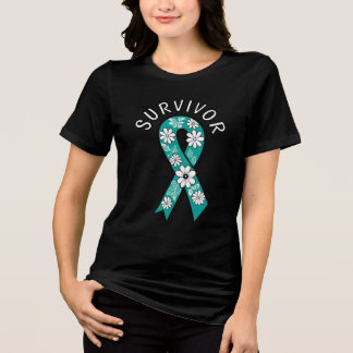 Survivor SA Teal Awareness Ribbon Tri-Blend Shirt