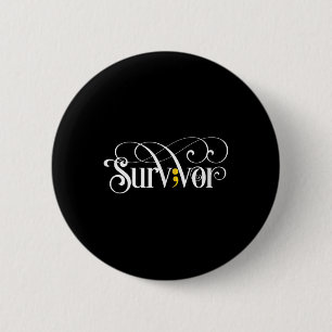 Survivor Semicolon Shirt May Mental Health Awarene Button