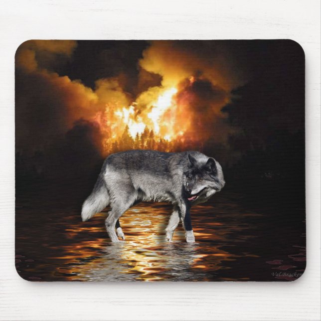 "Survivor" Wolf Mousepad (Vorne)
