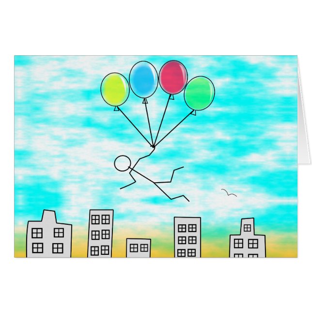 Survoler la ville avec des ballons (Devant horizontal)