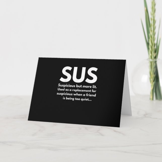 Sus Definition Suspicious Friend Schauspiel Sus Karte (Vorderseite)