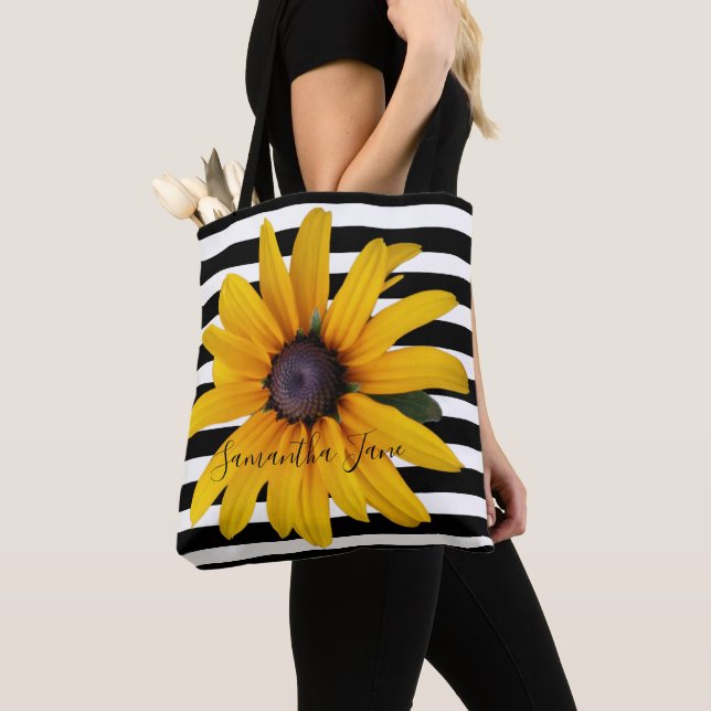 Susa Jaune Noir Photo Sac fourre-tout en bande noi (De près)