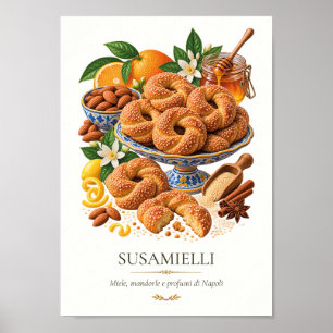 Susamielli – italienisches Vintage-Dessert Poster