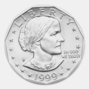 Susan B. Anthony-Dollar-Münze Runder Aufkleber