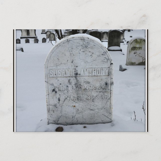 Susan B. Anthony Grabstein Postkarte (Vorderseite)