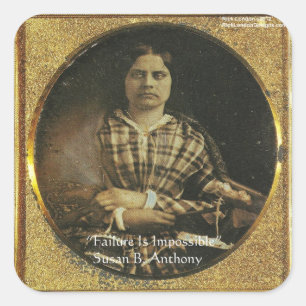 Susan B. Anthony Weisheitszitat Geschenke & Karten Quadratischer Aufkleber
