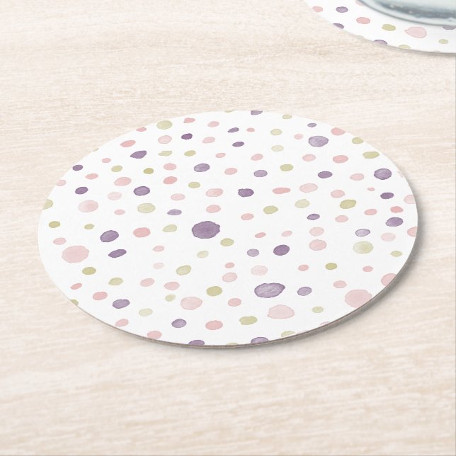 Susan Confetti Watercolor Dots Paper Untersetzer (Angewinkelt)