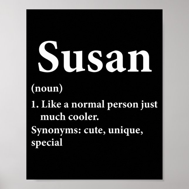 Susan Name Definition Lustig D  Poster (Vorne)