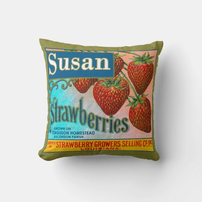 Susan Strawberries Kissen (Vorderseite)