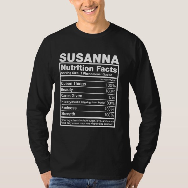 Susanna Nutrition Fakten T - Shirt Susanna Name Bi (Vorderseite)