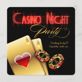 Susanne Vegas Casino Night Birthday Party Einladung