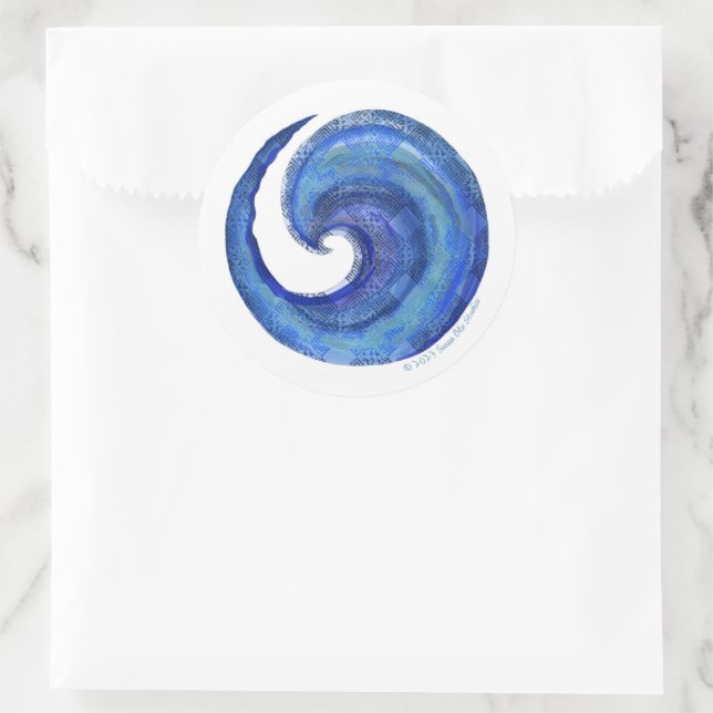 Susea Blu Studios Wasseraufkleber Runder Aufkleber (Tasche)