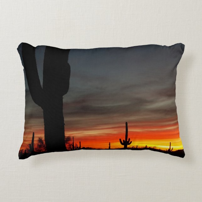 Suset in Arizona Sonoran Wüste / Saguaro Cactus Dekokissen (Vorderseite)