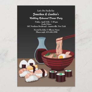 Sushi-Abendessen-Einladung Einladung