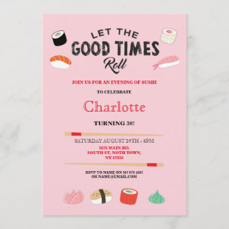 Sushi Abendessen Mittagessen Japanische Geburtstag Einladung