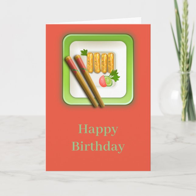 Sushi. Alles Gute zum Geburtstag. Karte (Vorderseite)