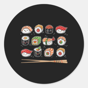 Sushi Anime Kawaii Japanese Food Lover Otaku Manga Runder Aufkleber