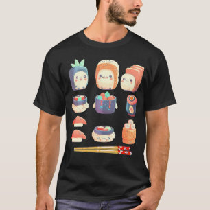 Sushi Anime Kawaii Japanese Food Lover Otaku Manga T-Shirt