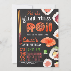 Sushi Anniversaire Invitation