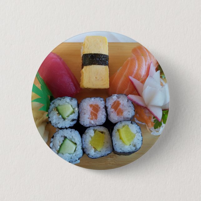 Sushi Asia Fish Rice Food Button (Vorderseite)