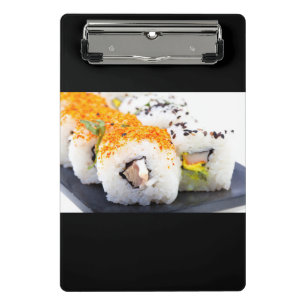 Sushi auf Platte Mini Klemmbrett