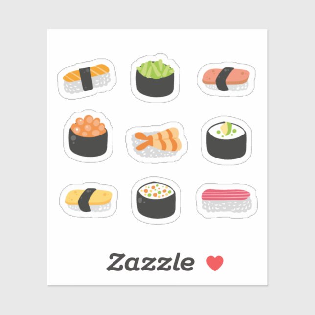 Sushi Aufkleber (Blatt)