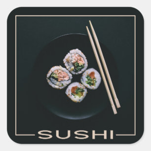 Sushi-Aufkleber Quadratischer Aufkleber