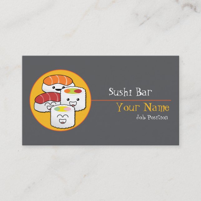 Sushi Bar Business Card Visitenkarte (Vorderseite)