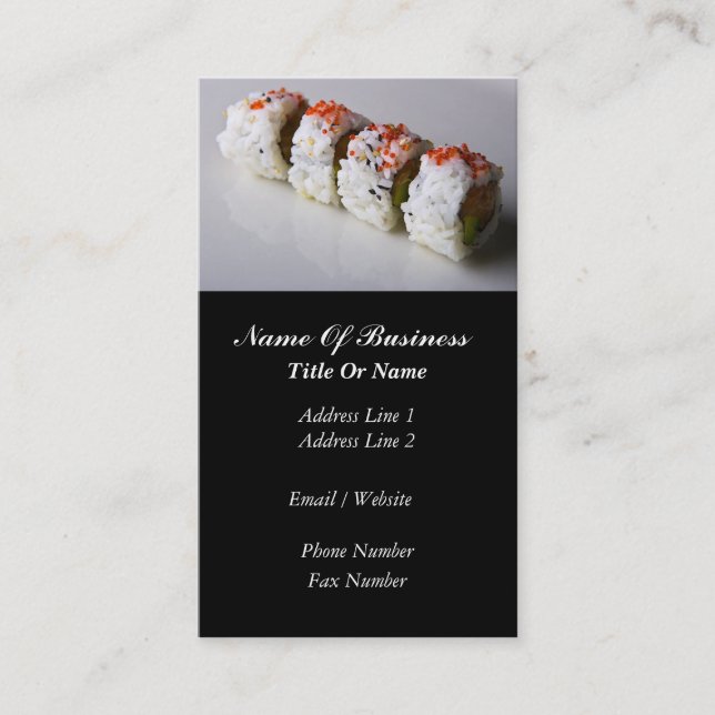 Sushi-Bar-Geschäfts-Karte Visitenkarte (Vorderseite)