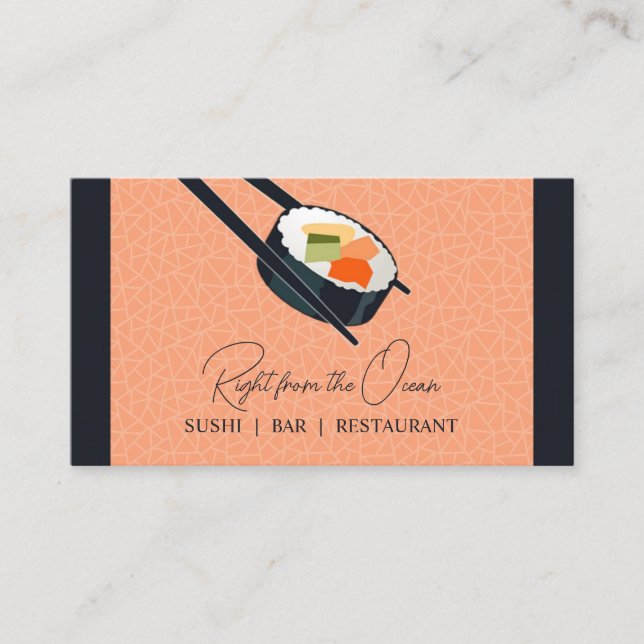 Sushi Bar Restaurant Business Card Visitenkarte (Vorderseite)